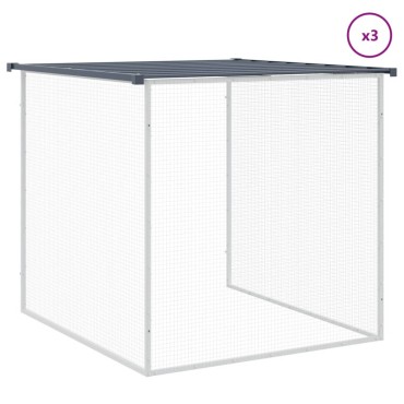 vidaXL Κοτέτσι - Κλουβί με Στέγη Ανθρακί 403x98x90 εκ. Γαλβαν. Ατσάλι