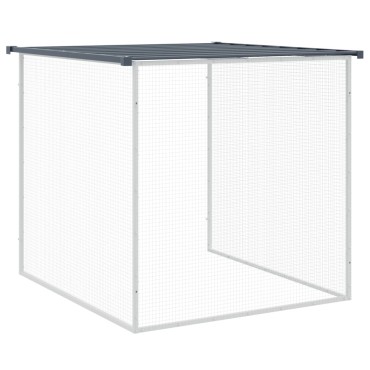 vidaXL Κοτέτσι - Κλουβί με Στέγη Ανθρακί 403x98x90 εκ. Γαλβαν. Ατσάλι