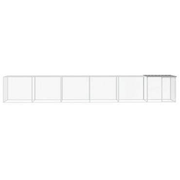 vidaXL Κοτέτσι - Κλουβί με Στέγη Αν. Γκρι 603x98x90 εκ. Γαλβαν. Ατσάλι