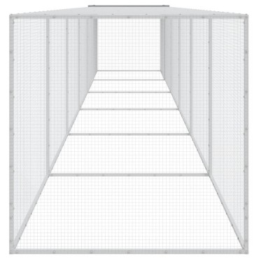 vidaXL Κοτέτσι - Κλουβί με Στέγη Αν. Γκρι 603x98x90 εκ. Γαλβαν. Ατσάλι