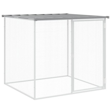 vidaXL Κοτέτσι - Κλουβί με Στέγη Αν. Γκρι 603x98x90 εκ. Γαλβαν. Ατσάλι