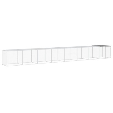 vidaXL Κοτέτσι - Κλουβί με Στέγη Αν. Γκρι 803x98x90 εκ. Γαλβαν. Ατσάλι