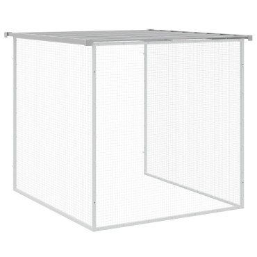 vidaXL Κοτέτσι - Κλουβί με Στέγη Αν. Γκρι 803x98x90 εκ. Γαλβαν. Ατσάλι