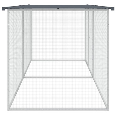 vidaXL Κοτέτσι - Κλουβί με Στέγη Ανθρακί 203x98x90 εκ. Γαλβαν. Ατσάλι