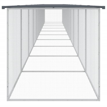vidaXL Κοτέτσι - Κλουβί με Στέγη Ανθρακί 1003x98x90 εκ. Γαλβαν. Ατσάλι