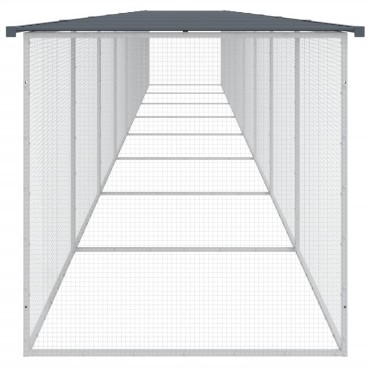 vidaXL Κοτέτσι - Κλουβί με Στέγη Ανθρακί 803x98x90 εκ. Γαλβαν. Ατσάλι