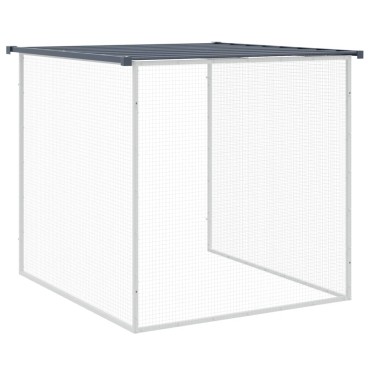 vidaXL Κοτέτσι - Κλουβί με Στέγη Ανθρακί 803x98x90 εκ. Γαλβαν. Ατσάλι