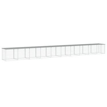 vidaXL Κοτέτσι - Κλουβί με Στέγη Αν. Γκρι 1003x98x90 εκ. Γαλβ. Ατσάλι