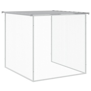 vidaXL Κοτέτσι - Κλουβί με Στέγη Αν. Γκρι 1003x98x90 εκ. Γαλβ. Ατσάλι