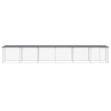 vidaXL Κοτέτσι - Κλουβί με Στέγη Ανθρακί 603x98x90 εκ. Γαλβαν. Ατσάλι
