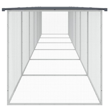 vidaXL Κοτέτσι - Κλουβί με Στέγη Ανθρακί 603x98x90 εκ. Γαλβαν. Ατσάλι