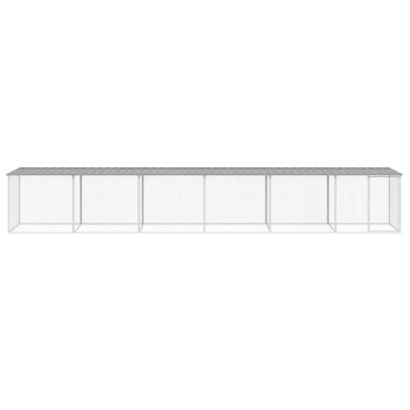 vidaXL Κοτέτσι - Κλουβί με Στέγη Αν. Γκρι 603x98x90 εκ. Γαλβαν. Ατσάλι