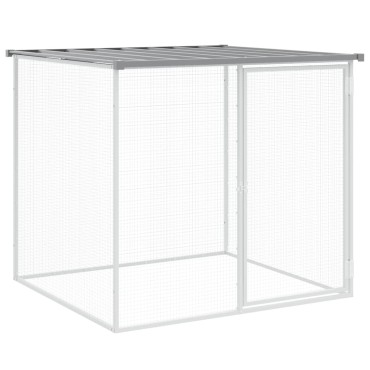 vidaXL Κοτέτσι - Κλουβί με Στέγη Αν. Γκρι 603x98x90 εκ. Γαλβαν. Ατσάλι