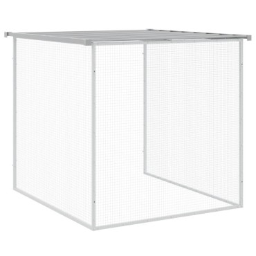 vidaXL Κοτέτσι - Κλουβί με Στέγη Αν. Γκρι 603x98x90 εκ. Γαλβαν. Ατσάλι