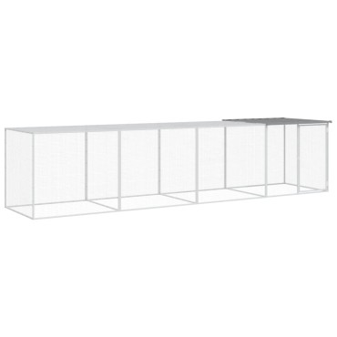 vidaXL Κοτέτσι - Κλουβί με Στέγη Αν. Γκρι 403x98x90 εκ. Γαλβαν. Ατσάλι