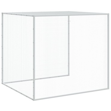 vidaXL Κοτέτσι - Κλουβί με Στέγη Αν. Γκρι 403x98x90 εκ. Γαλβαν. Ατσάλι