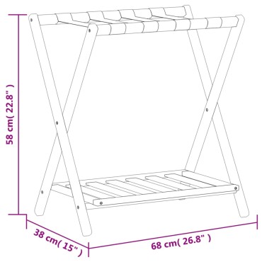 vidaXL Ράφι Αποσκευών 68 x 38 x 58 εκ. από Μπαμπού