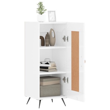 vidaXL Ντουλάπι Γυαλιστερό Λευκό 34,5x34x90cm Επεξεργασμένο Ξύλο 1 τεμ.