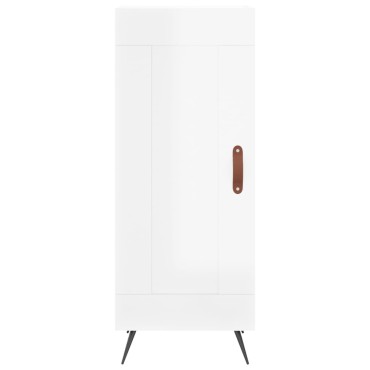 vidaXL Ντουλάπι Γυαλιστερό Λευκό 34,5x34x90cm Επεξεργασμένο Ξύλο 1 τεμ.