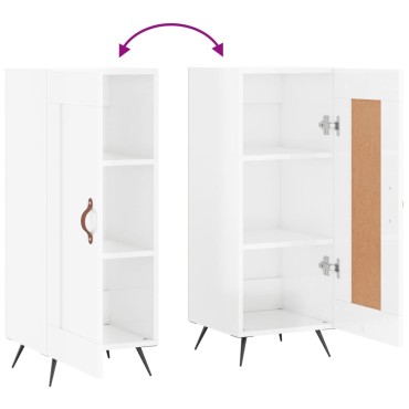 vidaXL Ντουλάπι Γυαλιστερό Λευκό 34,5x34x90cm Επεξεργασμένο Ξύλο 1 τεμ.