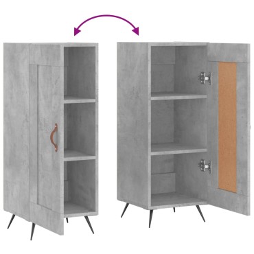 vidaXL Ντουλάπι Γκρι Σκυροδέματος 34,5x34x90cm Επεξεργασμένο Ξύλο 1 τεμ.