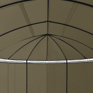vidaXL Κιόσκι με Κουρτίνες Taupe 520 x 349 x 255 εκ. 180 γρ./μ²