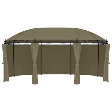 vidaXL Κιόσκι με Κουρτίνες Taupe 520 x 349 x 255 εκ. 180 γρ./μ²