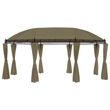 vidaXL Κιόσκι με Κουρτίνες Taupe 520 x 349 x 255 εκ. 180 γρ./μ²