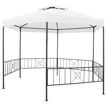 vidaXL Κιόσκι Κήπου Λευκό 323 x 275 x 265 εκ. 180 γρ./μ²