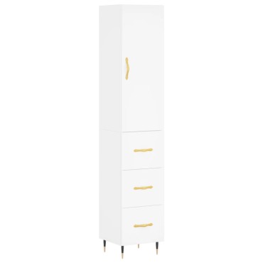 vidaXL Ντουλάπι Λευκό 34,5x34x180cm από Επεξεργασμένο Ξύλο 1 τεμ.