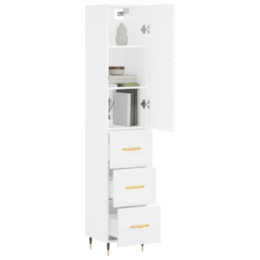 vidaXL Ντουλάπι Λευκό 34,5x34x180cm από Επεξεργασμένο Ξύλο 1 τεμ.
