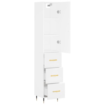vidaXL Ντουλάπι Λευκό 34,5x34x180cm από Επεξεργασμένο Ξύλο 1 τεμ.