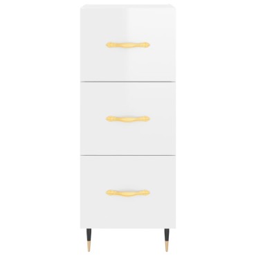 vidaXL Ντουλάπι Γυαλ. Λευκό 34,5x34x180cm από Επεξεργασμένο Ξύλο 1 τεμ.