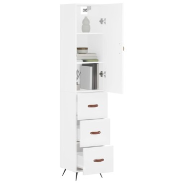 vidaXL Ντουλάπι Λευκό 34,5x34x180cm από Επεξεργασμένο Ξύλο 1 τεμ.