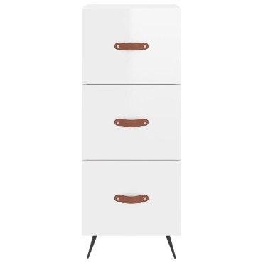 vidaXL Ντουλάπι Γυαλ. Λευκό 34,5x34x180cm από Επεξεργασμένο Ξύλο 1 τεμ.