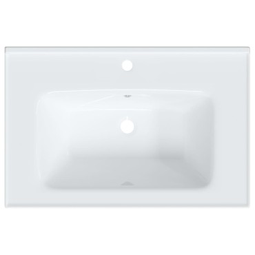 vidaXL Νιπτήρας Μπάνιου Ορθογώνιος Λευκός 71 x 48 x 19,5 εκ. Κεραμικός