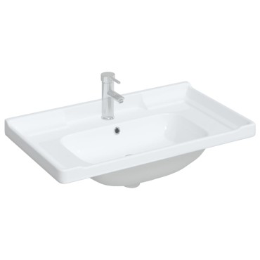 vidaXL Νιπτήρας Μπάνιου Ορθογώνιος Λευκός 81 x 48 x 23 εκ. Κεραμικός