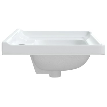 vidaXL Νιπτήρας Μπάνιου Ορθογώνιος Λευκός 81 x 48 x 23 εκ. Κεραμικός