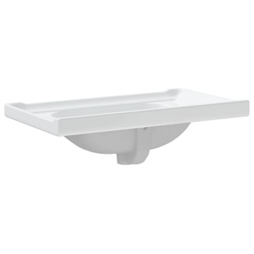 vidaXL Νιπτήρας Μπάνιου Ορθογώνιος Λευκός 81 x 48 x 23 εκ. Κεραμικός