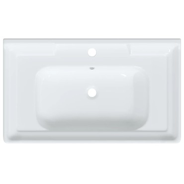 vidaXL Νιπτήρας Μπάνιου Ορθογώνιος Λευκός 81 x 48 x 23 εκ. Κεραμικός
