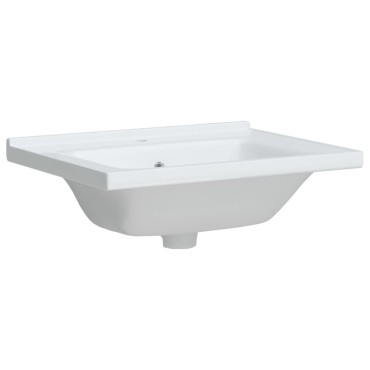 vidaXL Νιπτήρας Μπάνιου Ορθογώνιος Λευκός 61 x 48 x 19,5 εκ. Κεραμικός