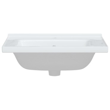 vidaXL Νιπτήρας Μπάνιου Ορθογώνιος Λευκός 61 x 48 x 19,5 εκ. Κεραμικός