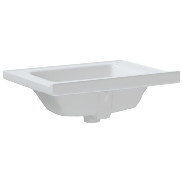 vidaXL Νιπτήρας Μπάνιου Ορθογώνιος Λευκός 61 x 48 x 19,5 εκ. Κεραμικός