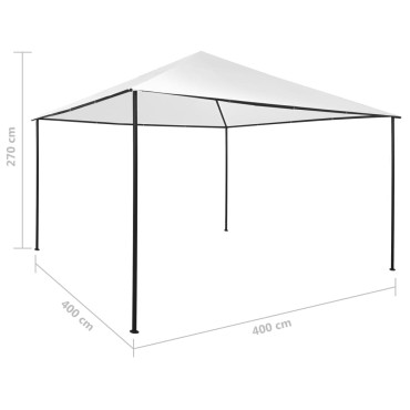vidaXL Κιόσκι Λευκό 4 x 4 x 3 μ. 180 γρ./μ²