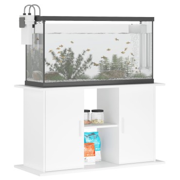 vidaXL Βάση Ενυδρείου Λευκή 101 x 41 x 58 εκ. από Επεξεργασμένο Ξύλο