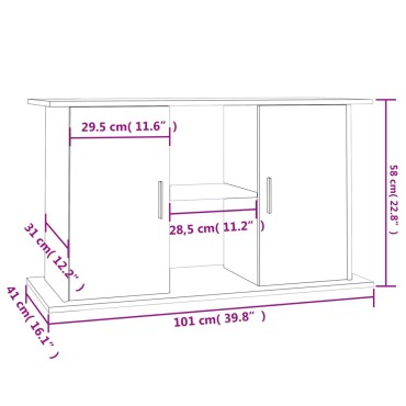 vidaXL Βάση Ενυδρείου Γκρι Σκυροδ. 101x41x58 εκ. Επεξεργασμένο Ξύλο