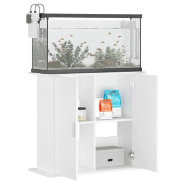 vidaXL Βάση Ενυδρείου Λευκή 81 x 36 x 73 εκ. από Επεξεργασμένο Ξύλο