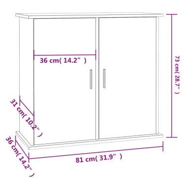 vidaXL Βάση Ενυδρείου Μαύρη 81 x 36 x 73 εκ. από Επεξεργασμένο Ξύλο