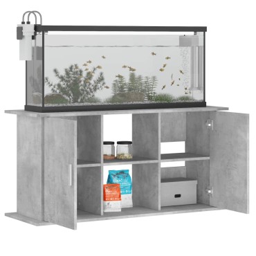vidaXL Βάση Ενυδρείου Γκρι Σκυροδ. 121x41x58 εκ. Επεξεργασμένο Ξύλο