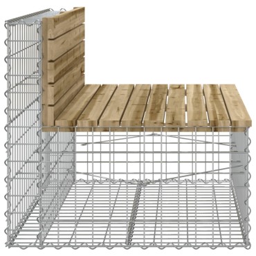 vidaXL Παγκάκι Κήπου Συρματοκιβώτιο 103x70x65cm Εμποτ. Ξύλο Πεύκου 1 τεμ.